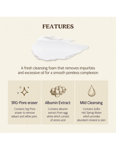 Espuma Limpiadora Facial SKINFOOD 150ml - Poros de Huevo