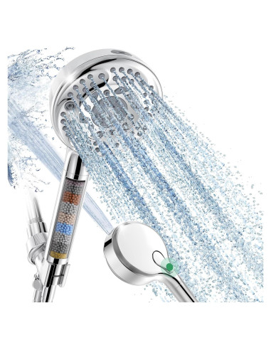 Cabezal de Ducha Filtrado SunCleanse Cromo 9 Modos Alta Presión