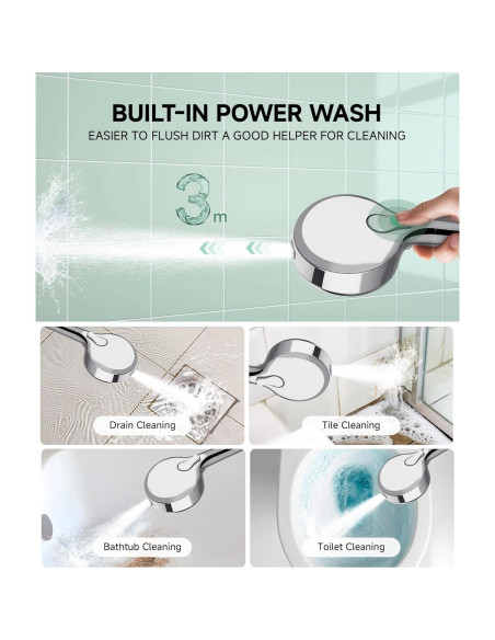 Cabezal de Ducha Filtrado SunCleanse Cromo 9 Modos Alta Presión