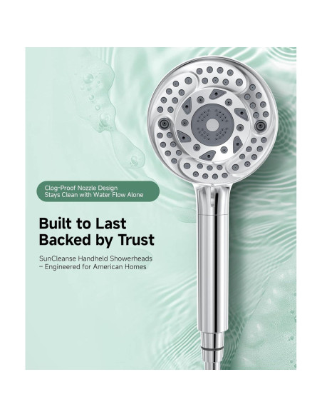 Cabezal de Ducha Filtrado SunCleanse Cromo 9 Modos Alta Presión