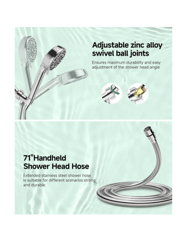 Cabezal de Ducha Filtrado SunCleanse Cromo 9 Modos Alta Presión