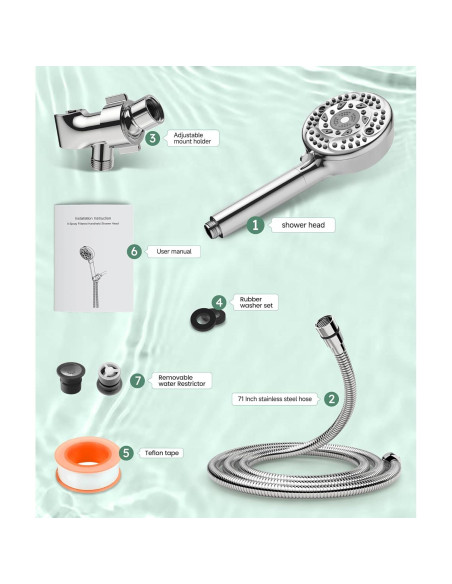 Cabezal de Ducha Filtrado SunCleanse Cromo 9 Modos Alta Presión