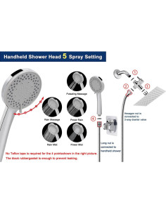 Cabezal de Ducha Filtrado NearMoon 20,32 cm Alta Presión 2