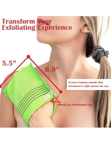 Guantes de Baño Exfoliantes Ereetowel 6 Piezas Anti-Encogimiento