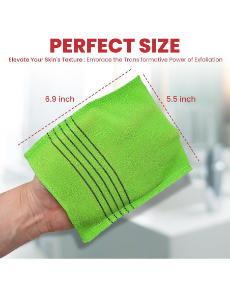 Guantes de Baño Exfoliantes Ereetowel 6 Piezas Anti-Encogimiento