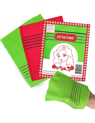 Guantes de Baño Exfoliantes Ereetowel 6 Piezas Anti-Encogimiento