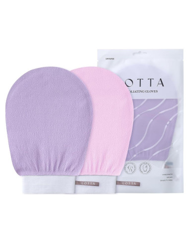 Guantes Exfoliantes Lotta 2 Pcs 100% Viscosa Ducha Cuerpo