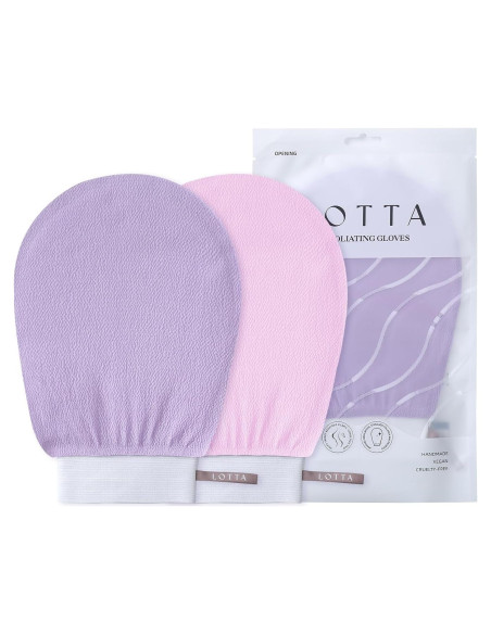 Guantes Exfoliantes Lotta 2 Pcs 100% Viscosa Ducha Cuerpo