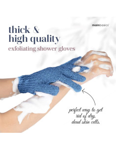 Guantes Exfoliantes MainBasics - Ducha Nylon Textura Pesada 2