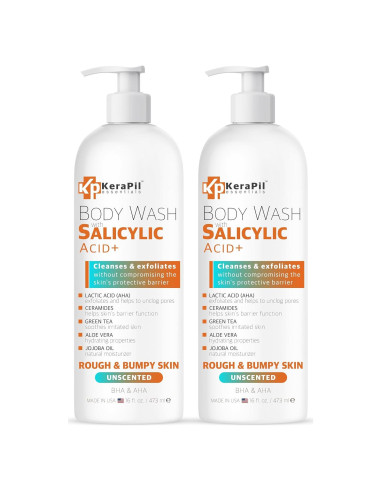 Jabón Corporal Exfoliante KERAPIL Ácido Salicílico 2 Pk