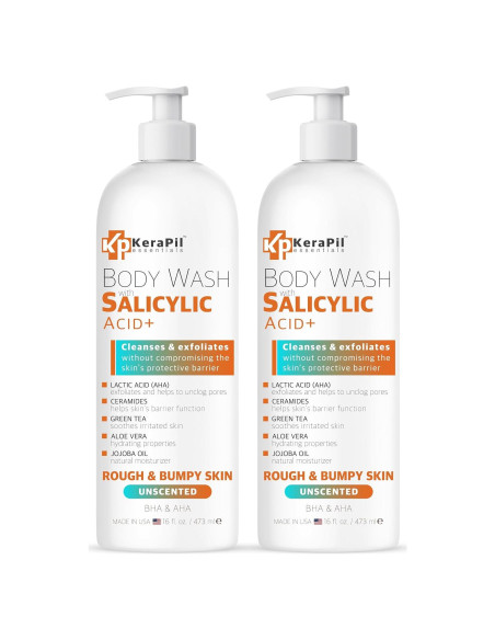 Jabón Corporal Exfoliante KERAPIL Ácido Salicílico 2 Pk