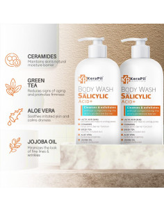 Jabón Corporal Exfoliante KERAPIL Ácido Salicílico 2 Pk 2