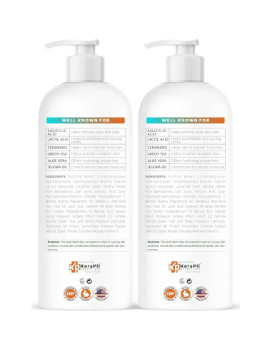 Jabón Corporal Exfoliante KERAPIL Ácido Salicílico 2 Pk