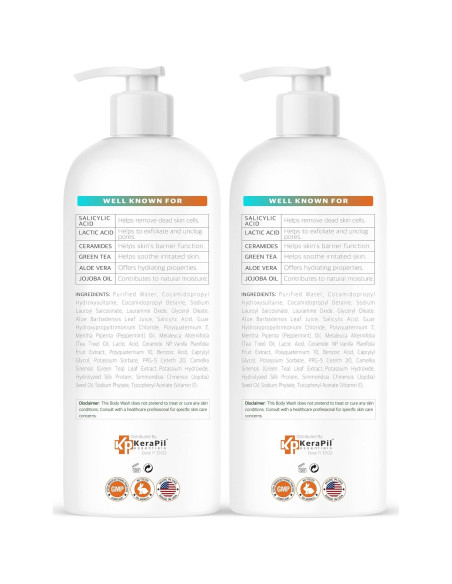 Jabón Corporal Exfoliante KERAPIL Ácido Salicílico 2 Pk