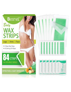 Tiras de Cera Hipoalergénicas BESNEL 84 Unidades para Vello