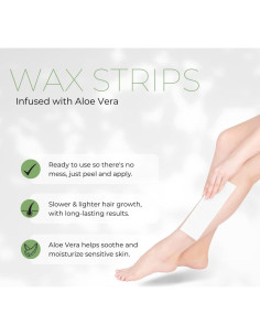 Tiras de Cera Aloe Vera Amira Beauty 64 Unidades Piel Sensible 2