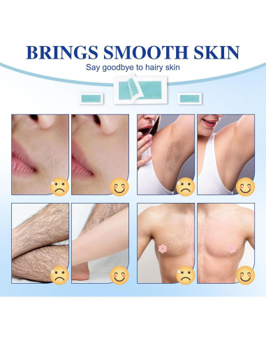 Tiras de cera depilatoria PLAYQUEEN 60 unidades kit completo