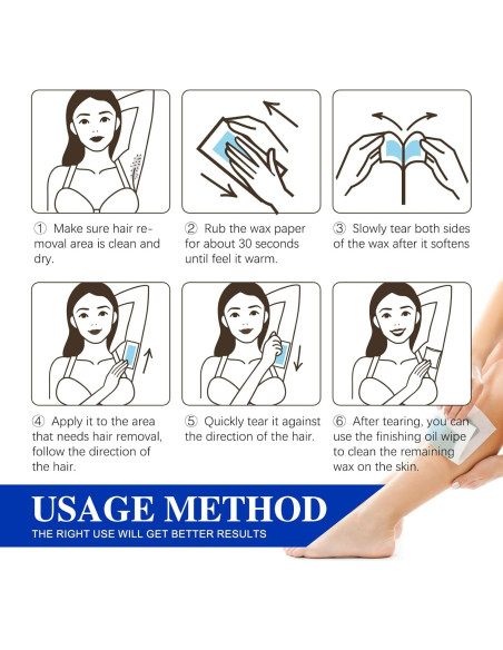 Tiras de cera depilatoria PLAYQUEEN 60 unidades kit completo