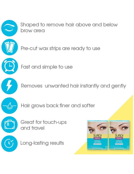 Cintas de Cera para Cejas Surgi 28 Unidades Listas para Usar