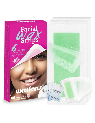 Tiras de Cera Depilatorias Waxfans 60 Unidades Hipoalergénicas
