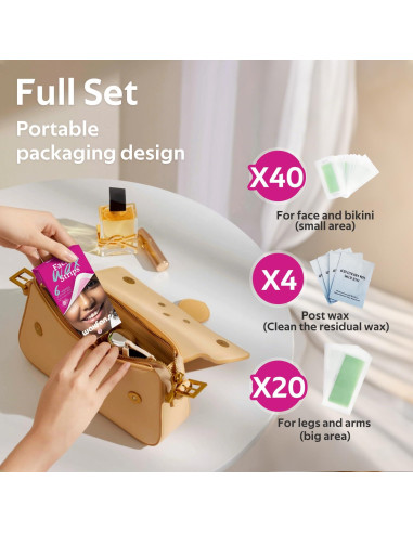 Tiras de Cera Depilatorias Waxfans 60 Unidades Hipoalergénicas