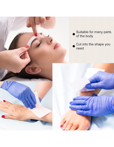 Paquete 500 tiras de cera no tejida Leelosp 3 tamaños