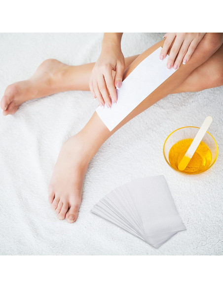 Paquete 500 tiras de cera no tejida Leelosp 3 tamaños