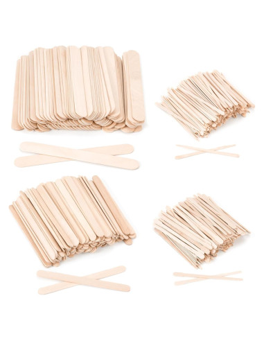 1000 Palitos de Cera de Madera JIUHSHN - 4 Estilos Variados