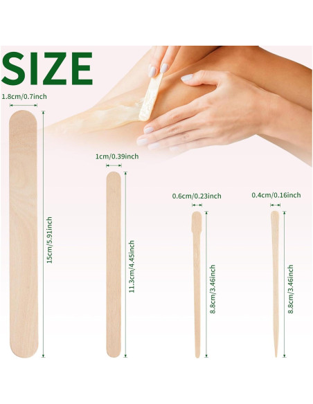 1000 Palitos de Cera de Madera JIUHSHN - 4 Estilos Variados