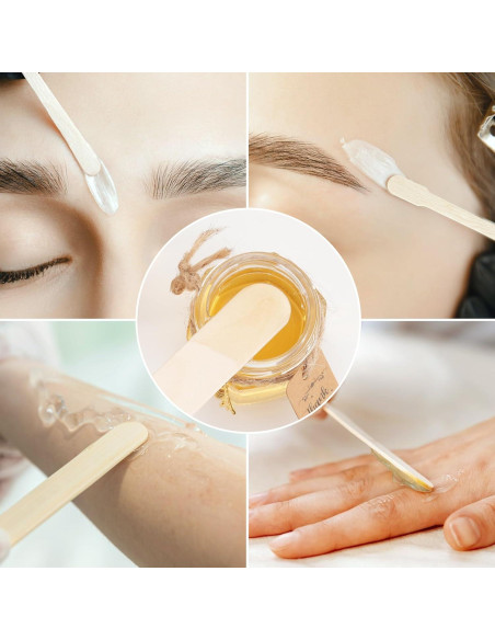 1000 Palitos de Cera de Madera JIUHSHN - 4 Estilos Variados