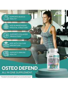 Suplemento Osteo Defend Clean Nutraceuticals 1200 mg Calcio 2