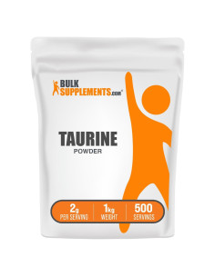 Polvo de Taurina BulkSupplements 2000mg 1kg Sin Sabor