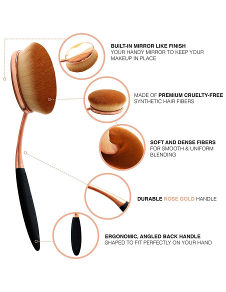 Brocha de Maquillaje Ovalada Yoseng Grande 17.5 cm