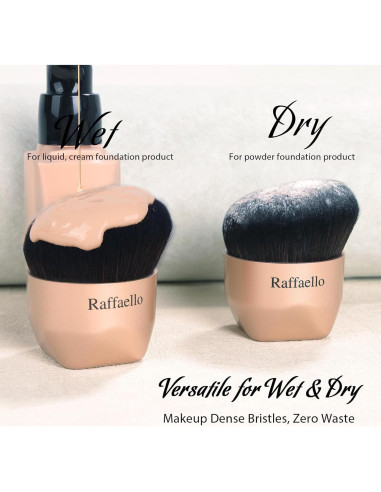 Pincel Kabuki Angulado Raffaello - Cerdas Suaves y Densas