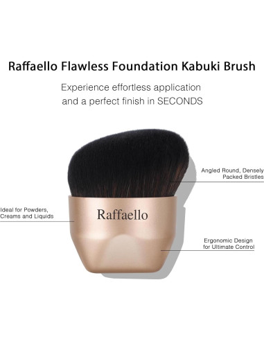 Pincel Kabuki Angulado Raffaello - Cerdas Suaves y Densas