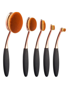 Set de Brochas de Maquillaje Yoseng 5 Pcs Ovaladas Sintéticas