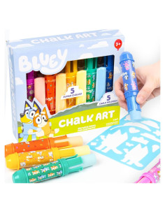 Tizas de Acera Jumbo Bluey - Paquete de 5 Colores Vibrantes