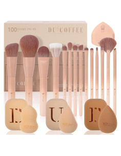 Juego de Brochas de Maquillaje DUcare 14Pcs con Esponjas