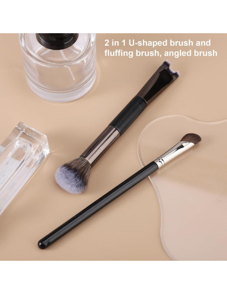 Juego de 2 brochas contorno nariz Lyreh - Fibras sintéticas