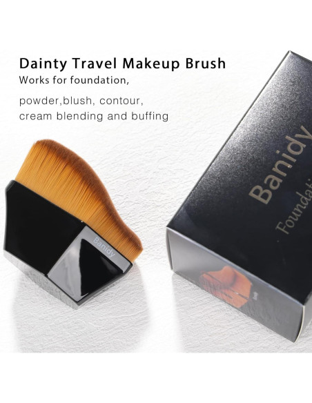 Brocha de Base Premium Banidy Hexagonal Negra 8,71x5,79cm