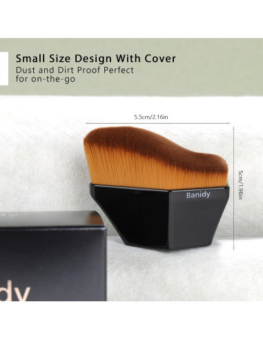 Brocha de Base Premium Banidy Hexagonal Negra 8,71x5,79cm