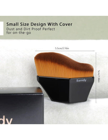 Brocha de Base Premium Banidy Hexagonal Negra 8,71x5,79cm