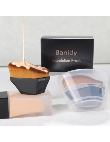 Brocha de Base Premium Banidy Hexagonal Negra 8,71x5,79cm