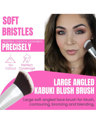 Brocha de Rubor Angulada Beauty Junkees - Cerdas Sintéticas