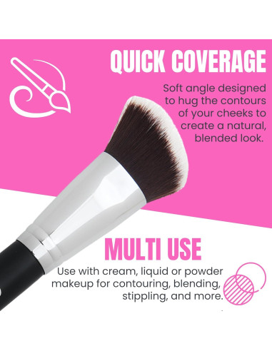 Brocha de Rubor Angulada Beauty Junkees - Cerdas Sintéticas