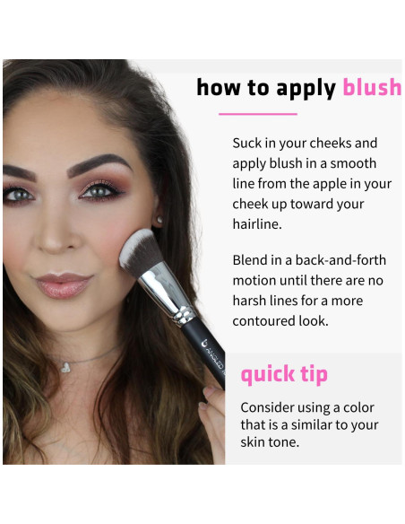 Brocha de Rubor Angulada Beauty Junkees - Cerdas Sintéticas