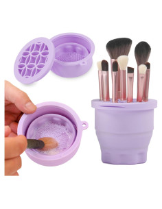 Alfombrilla Limpiadora de Brochas Ranphykx Púrpura 2 en 1
