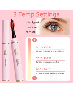 Rizador de Pestañas Eléctrico DGXWLLW Rosa 3 Temperaturas 2