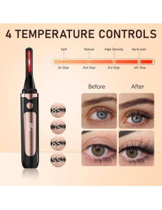 Rizador de Pestañas Eléctrico PVOGRT Negro 4 Modos Temperatura 2