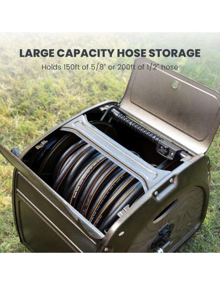 Carrete de Manguera Giraffe Tools SW5 Metal 150 pies Verde